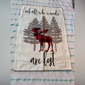 Tag 26” X 18” Dish Towel Moose “not all Who Wonder Are Lost”